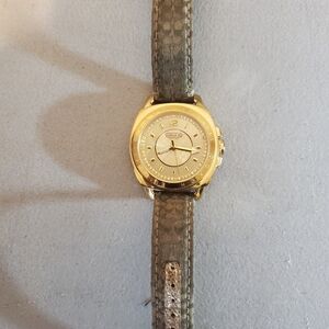 Coach Gold and Tan Women's Watch